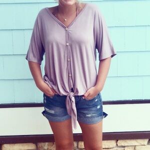 NWT 143 Story purple short sleeve top